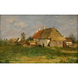 Mols R., 'a view on a farm', with an annotation 'Madame Fritheim souvenir', oil on panel, 20,5 x 32,