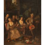 Frans Francken III, a jolly company, 17thC, oil on canvas, 53 x 61 cm