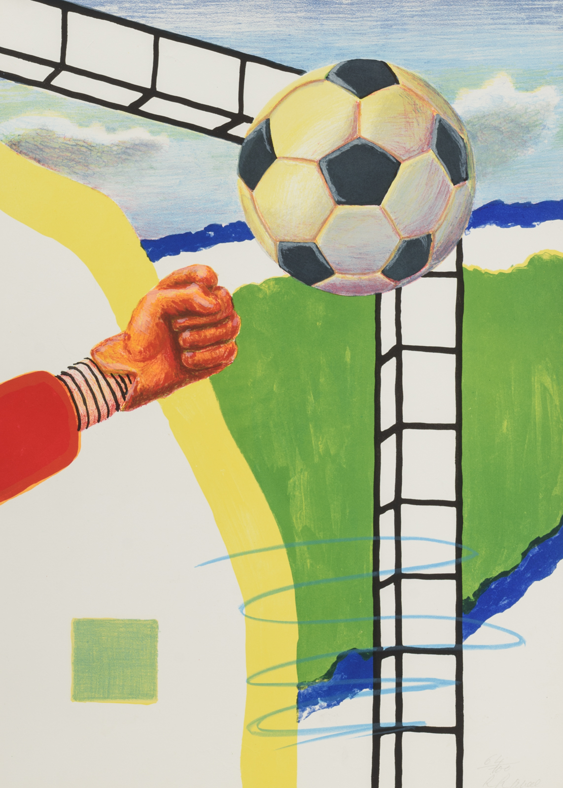 Raveel R., 'World Cup', lithograph, N° 64/100, 56,5 x 78,5 cm Is possibly subject of the SABAM legis