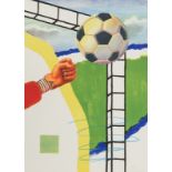 Raveel R., 'World Cup', lithograph, N° 64/100, 56,5 x 78,5 cm Is possibly subject of the SABAM legis