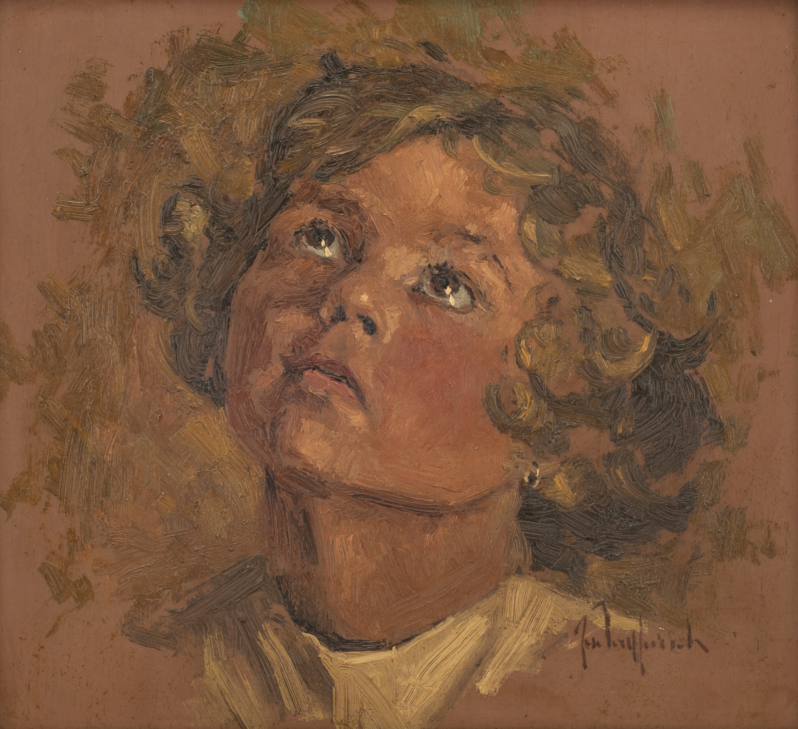 Vermeersch J., the portrait of the artist's sister, oil on plywood, 32 x 34,5 cm Is possibly subject