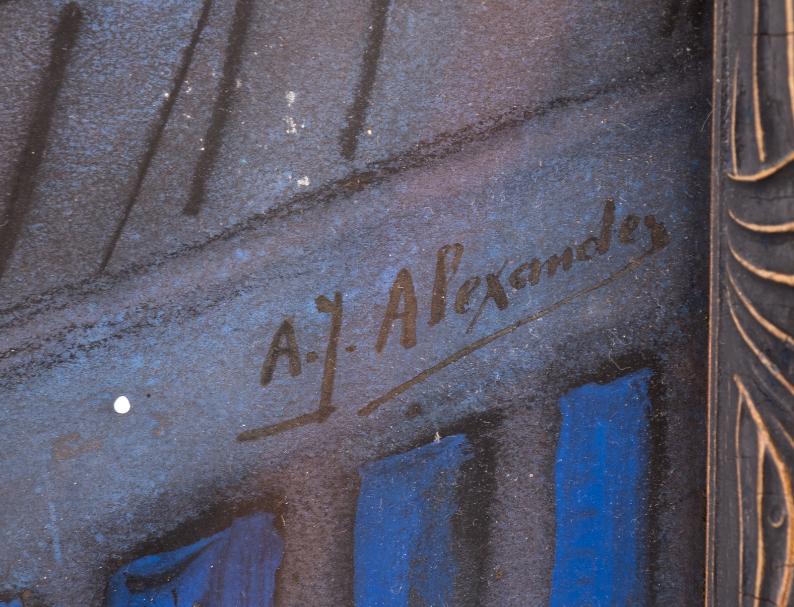 Alexander A.J., a cabaret scene, gouache and pastel on paper, 55 x 70,5 cm - Image 4 of 4