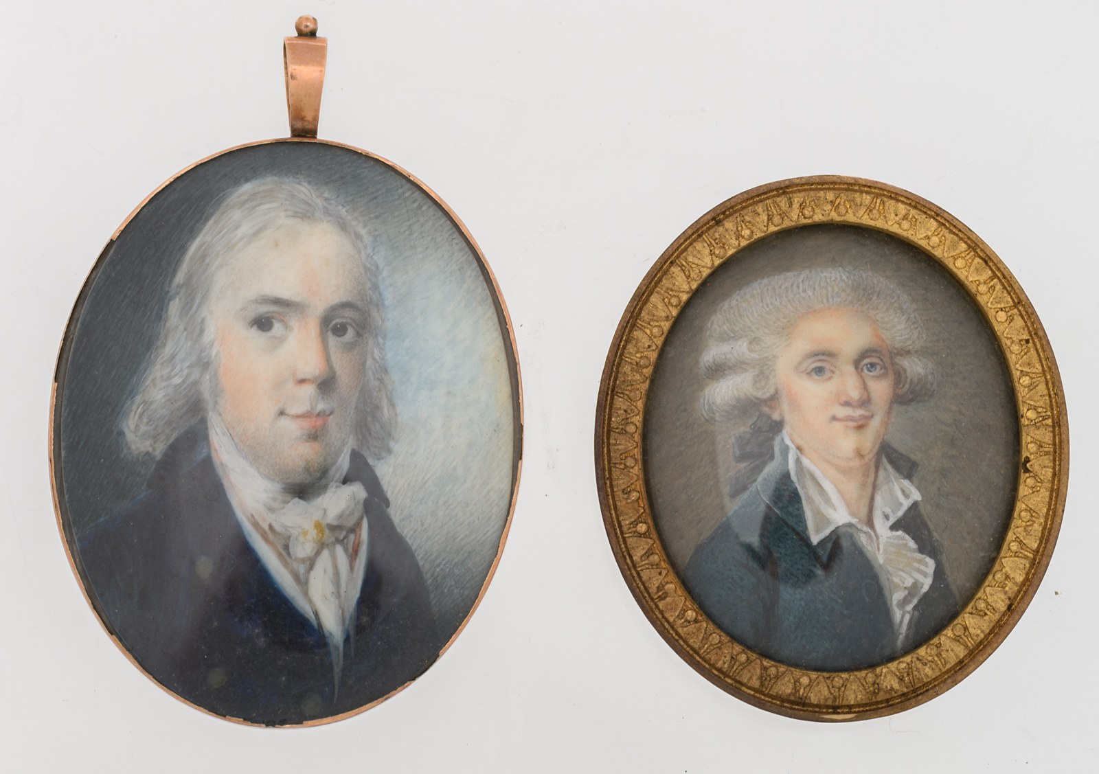 Five various portrait miniatures, watercolour on ivory; two of them English, 19thC: one portraying a - Image 2 of 7