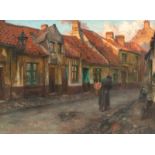Rommelaere E., a view in Bruges, dated 1906, oil on canvas, 102 x 135 cm