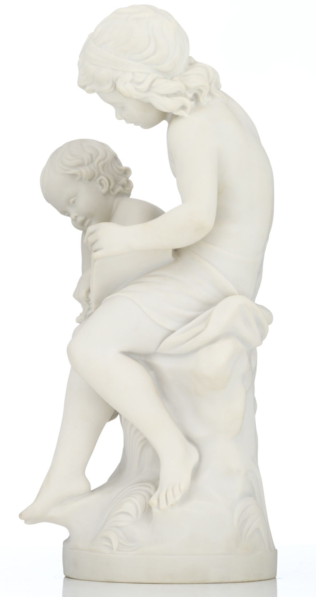 Torrione D., two reading children, a composite sculpture, H 59 cm - Image 2 of 7