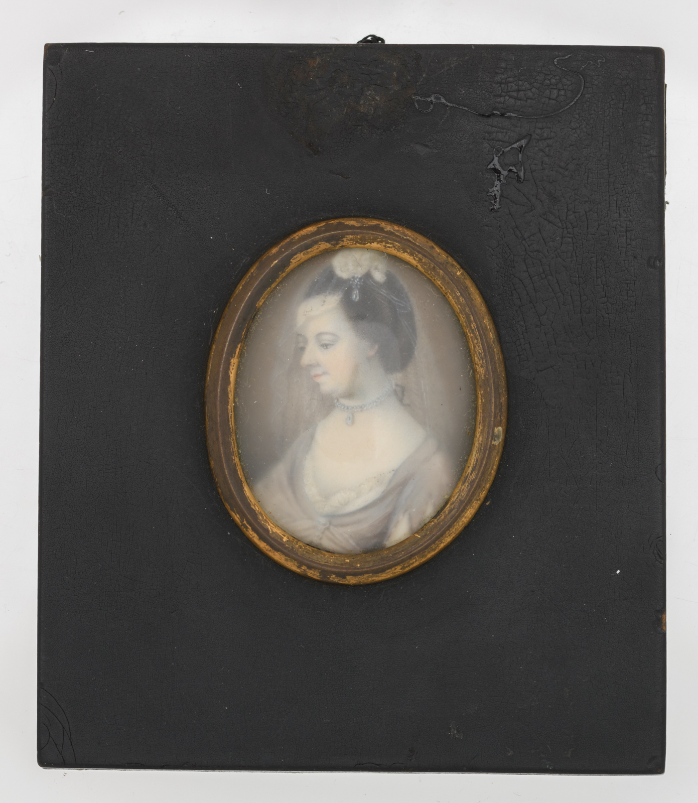 Five various portrait miniatures, watercolour on ivory; two of them English, 19thC: one portraying a - Image 4 of 7