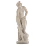 No visible signature, a bathing Venus, a composite sculpture, H 86,5 cm