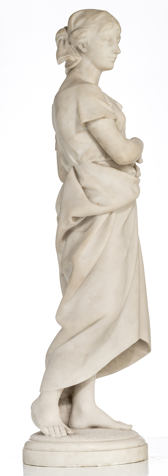 Madrassi L., the harvest, Carrara marble, H 96 cm - Image 4 of 6