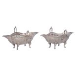A pair of late Rococo silver sauceboats, Ath (17)91 hallmarked, makers' mark Jean-Louis Philippron (