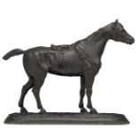 Delabierre E., the horse, dark patinated bronze, H 59 - W 70 cm