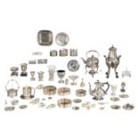 A varied lot of 19th and 20thC, mostly English and French silver and silver-plated gadgets, utensils