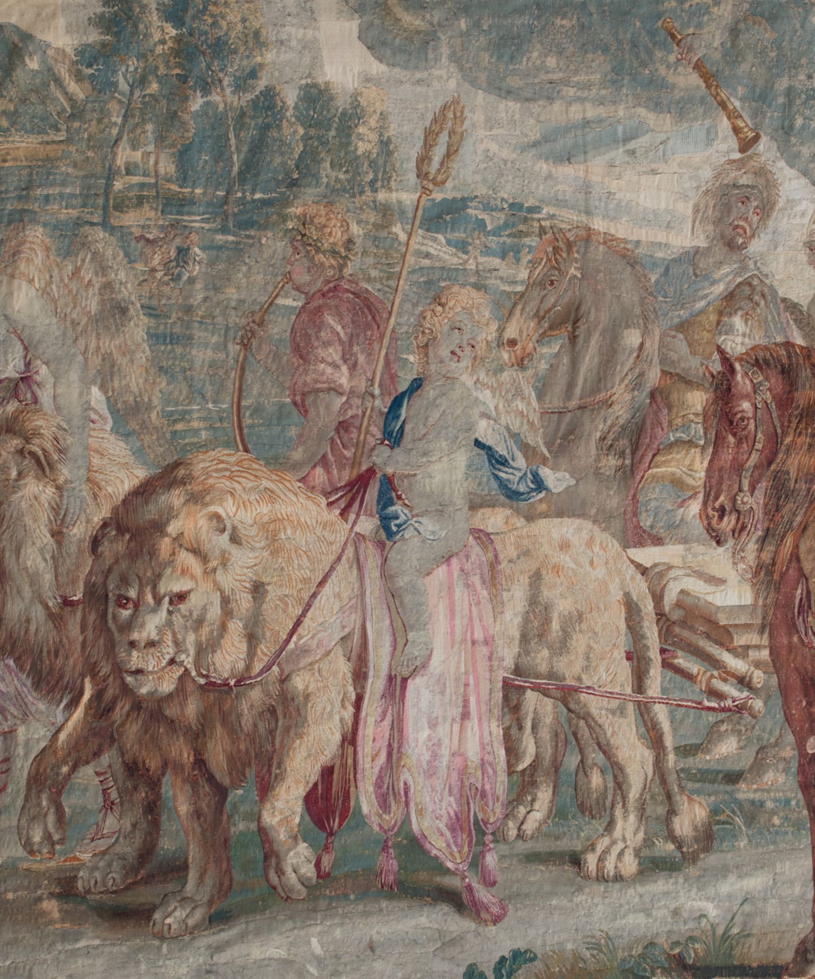 An important Brussels (Flemish) wall tapestry, depicting the glorification of Mars, an edition by or - Image 6 of 13