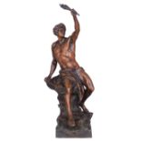 Picault E., 'Propter Gloriam' (For the Glory), patinated bronze H 33 cm