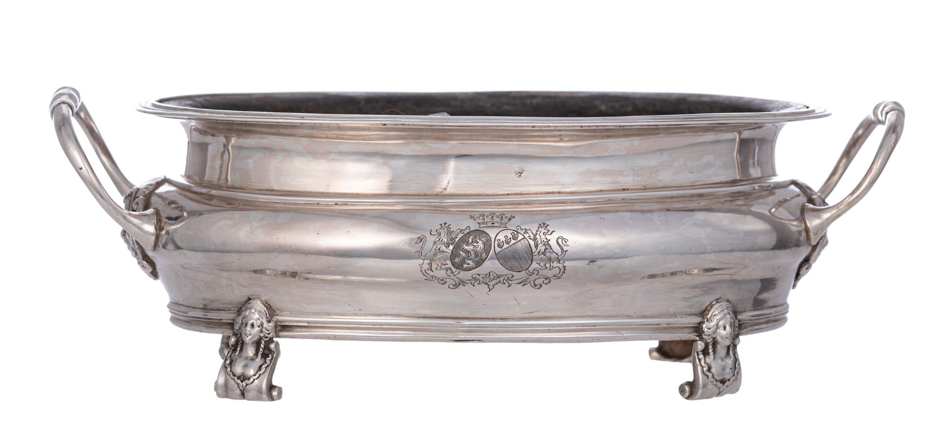 A mid-18thC French régence style silver basket (jardinière?), indefinite hallmarks (Paris?), French