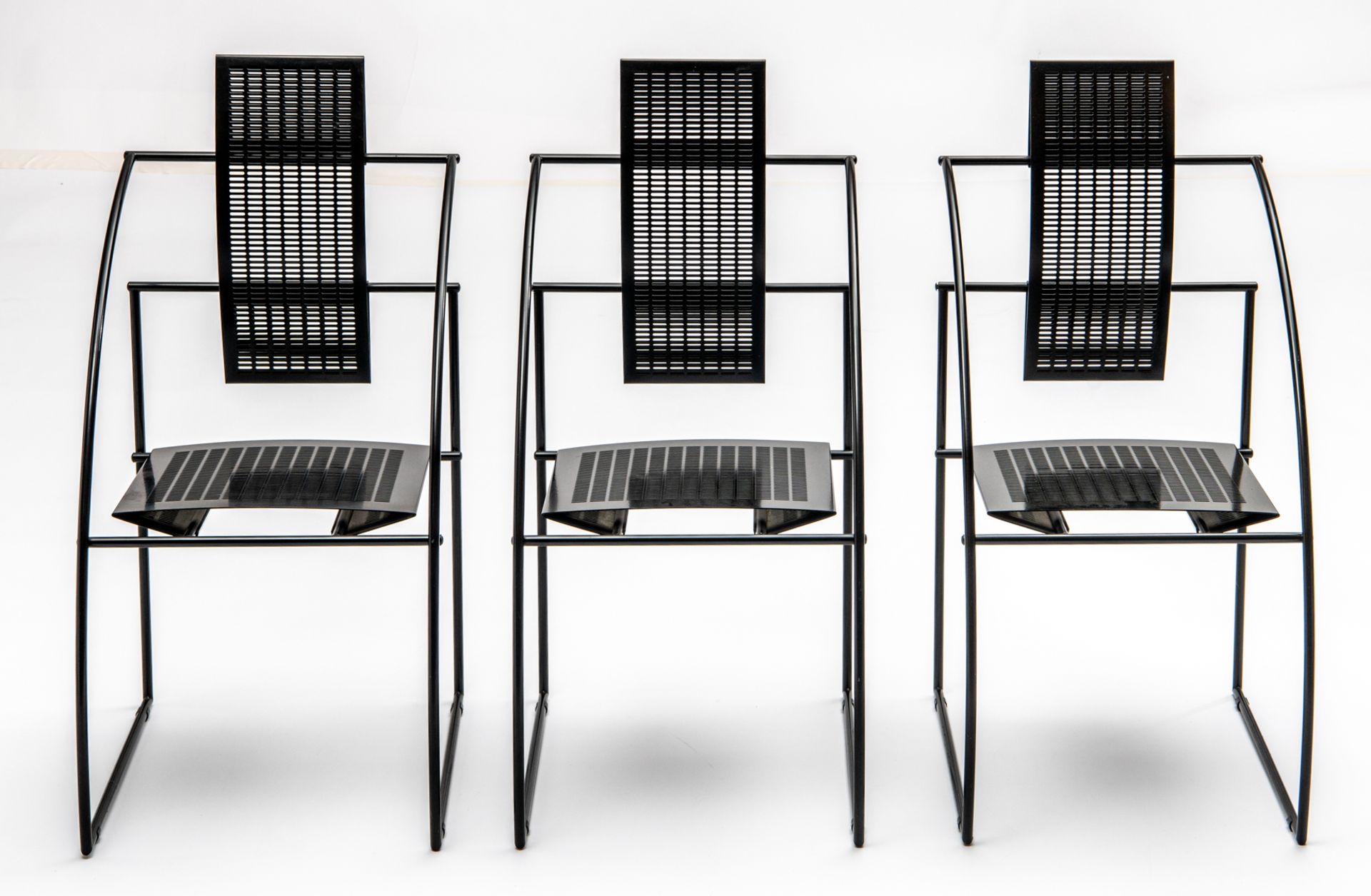 A set of six black lacquered Quinta chairs, design by Mario Botta for Alias, the 1980s, H 94 - W 45 - Bild 3 aus 22