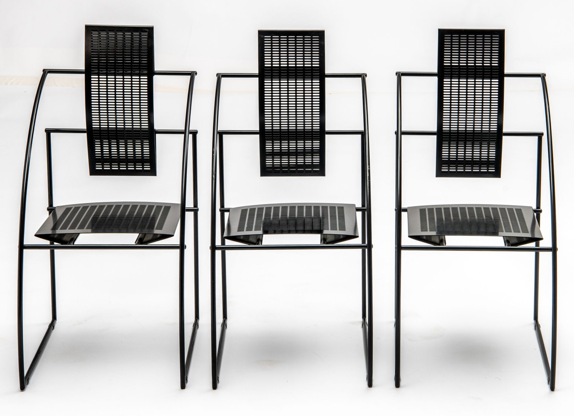 A set of six black lacquered Quinta chairs, design by Mario Botta for Alias, the 1980s, H 94 - W 45 - Bild 15 aus 22