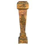 A large yellow Sienna marble pedestal, decorated with gilt bronze mounts, H 119 - W 32 cm