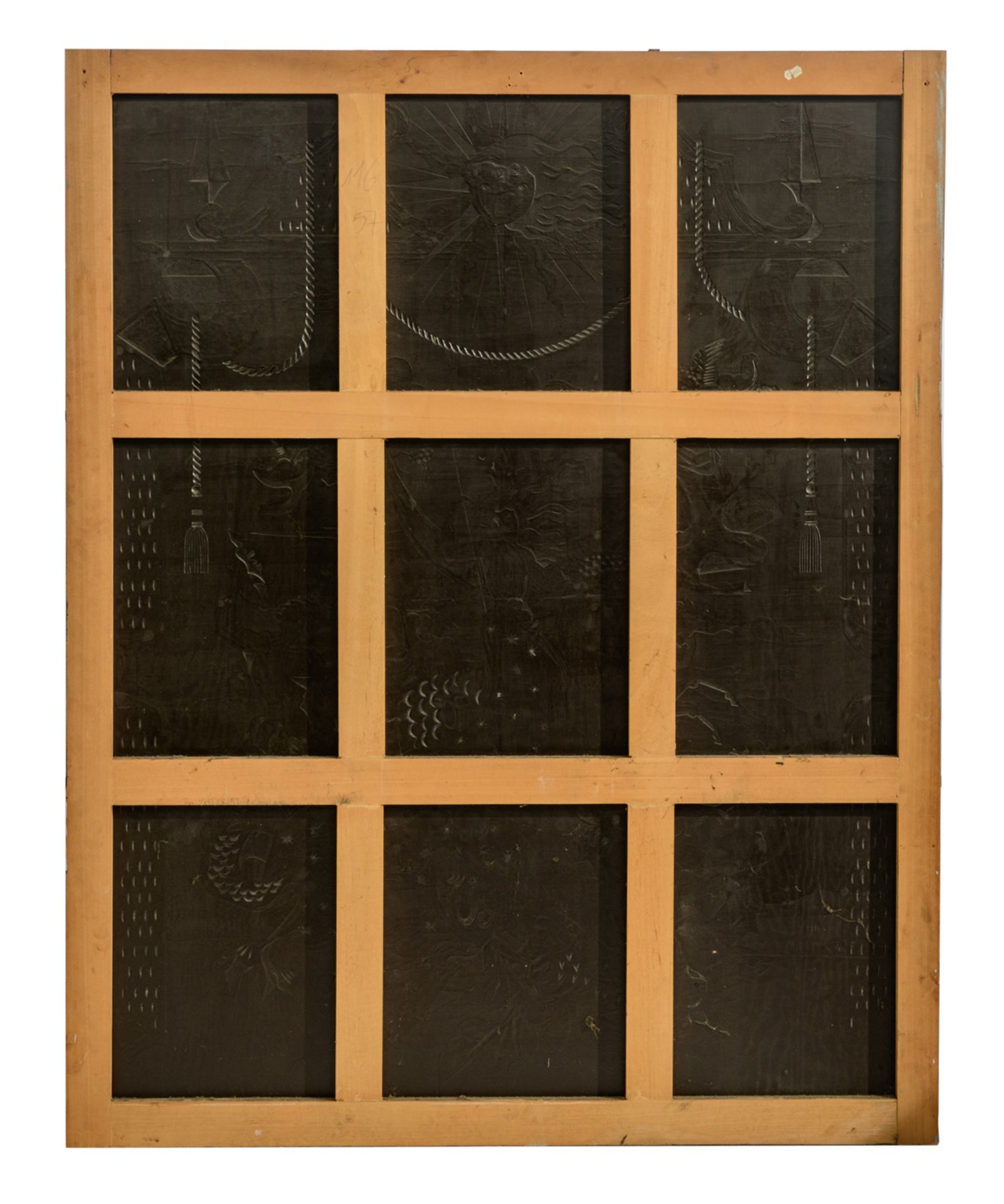 No visible signature (attributed to Robert Pansart), two decorative mirror tile constructed panels w - Image 5 of 5