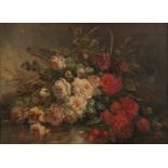 Robbe H., a flower still life, oil on canvas, 76 x 58 cm