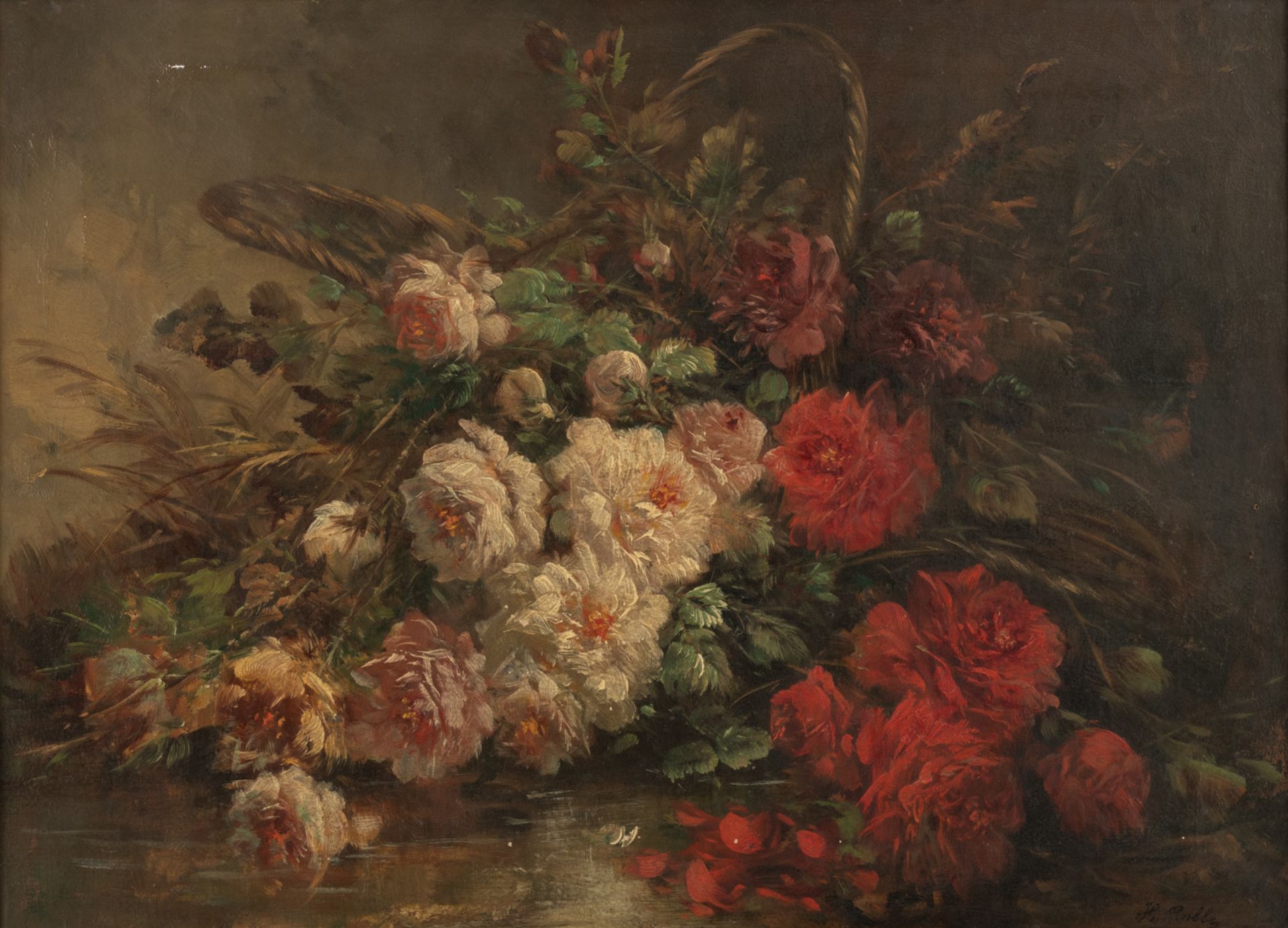 Robbe H., a flower still life, oil on canvas, 76 x 58 cm