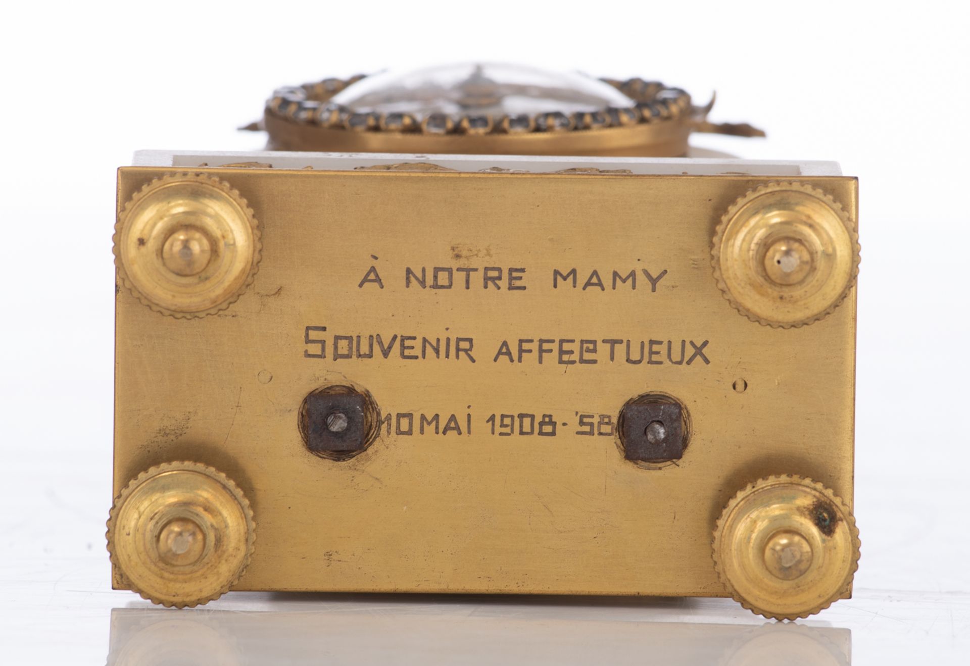 A French rectangular glass and brass mounted jewelry storage box, the glass with biased margins and - Image 8 of 12