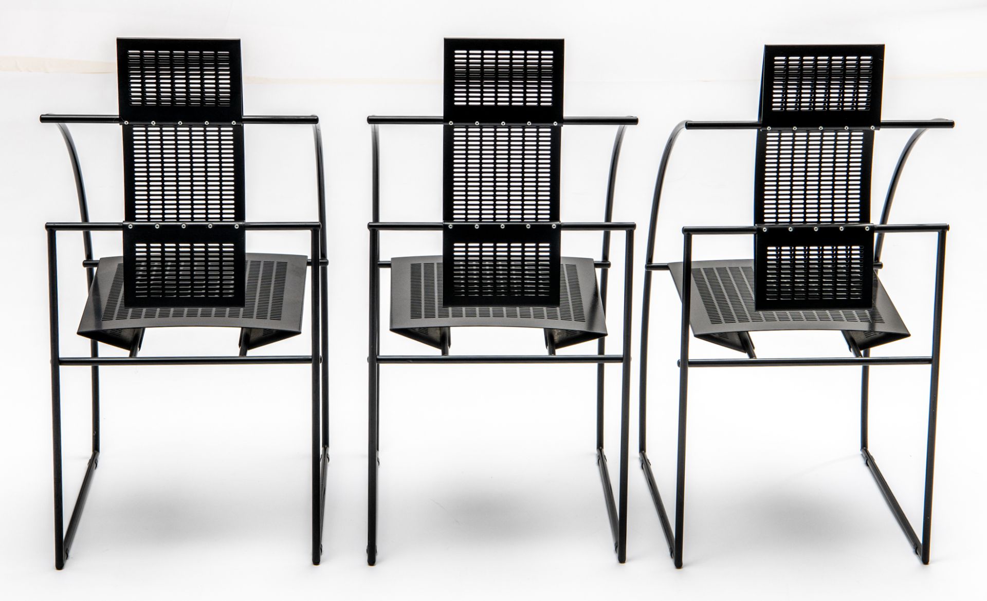 A set of six black lacquered Quinta chairs, design by Mario Botta for Alias, the 1980s, H 94 - W 45 - Bild 8 aus 22