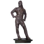 Meunier C., 'Le débardeur', patinated bronze, H 45,5 cm