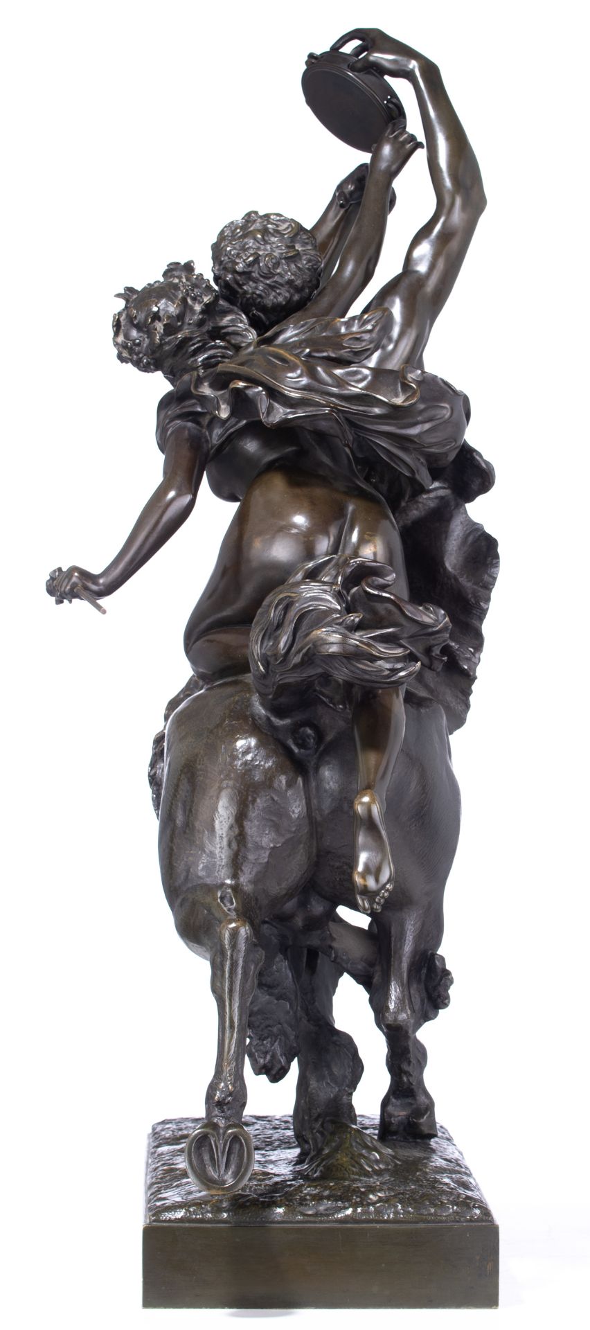 Leduc A.J., the centaur Nessus carrying off Deianeira, the wife of Heracles, patinated bronze, H 94 - Bild 3 aus 7