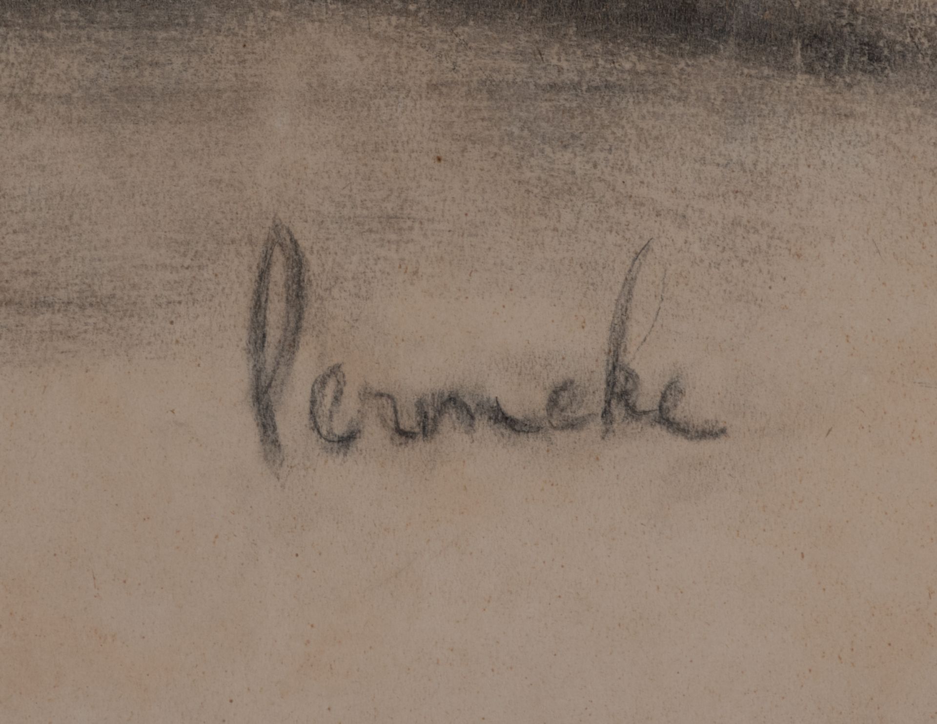 Permeke C., a lying female nude, charcoal on paper, 88 x 148 cm - Bild 4 aus 4