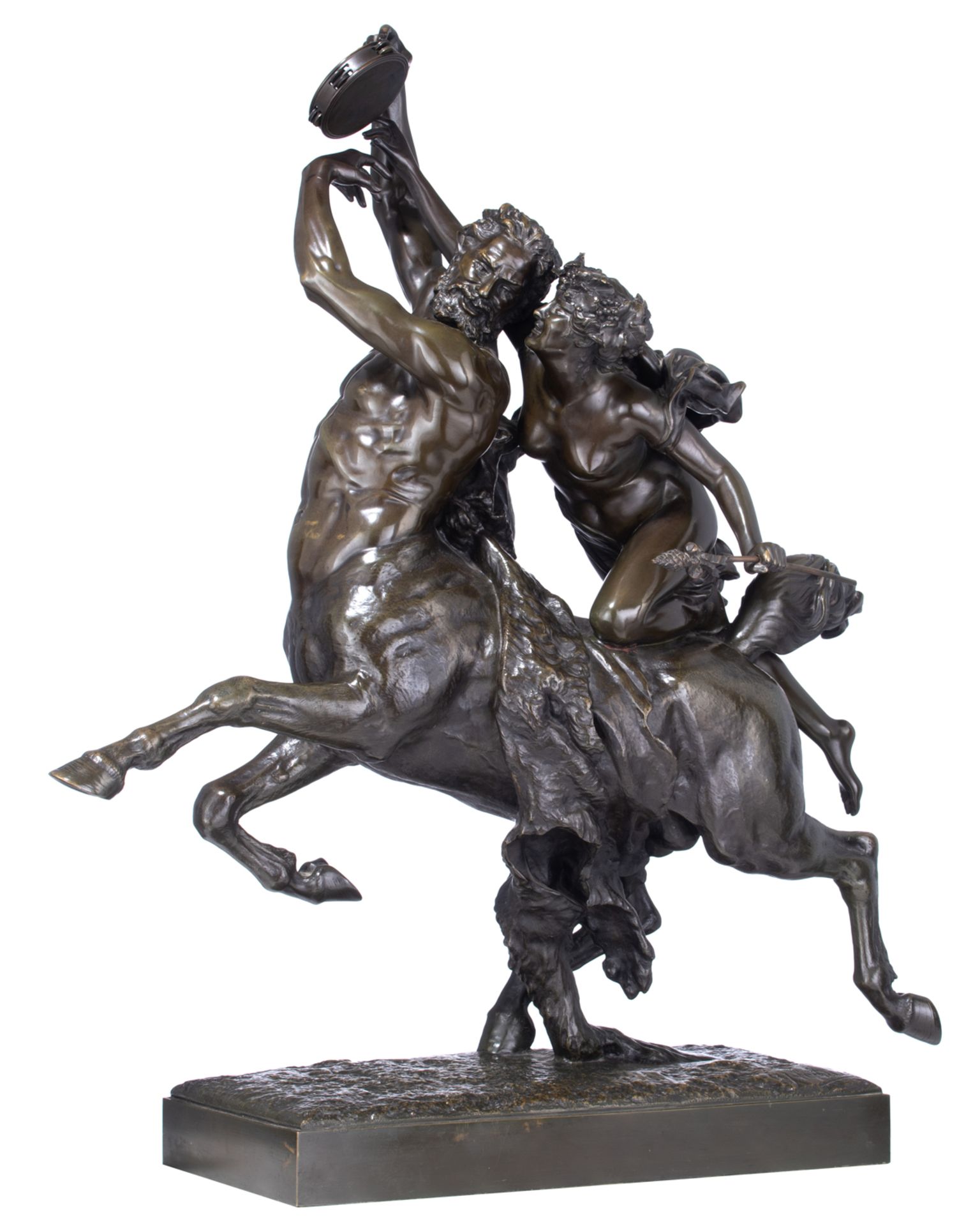 Leduc A.J., the centaur Nessus carrying off Deianeira, the wife of Heracles, patinated bronze, H 94
