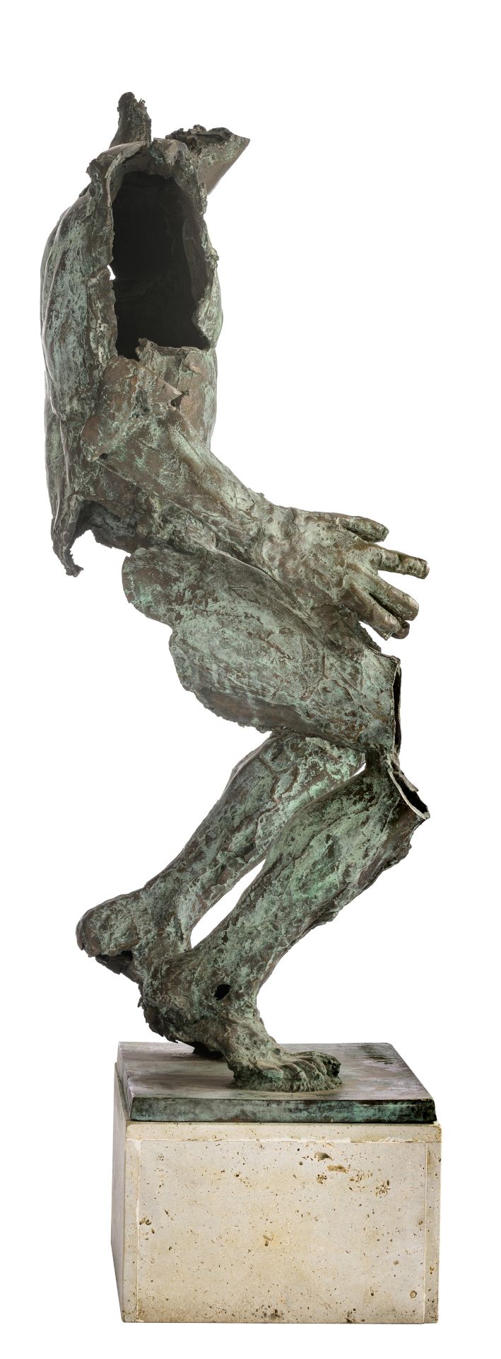 Desmarets J., 'Hurkende man', N° 1/1, patinated bronze on a concrete base, H 132 - 157 cm (without - - Bild 2 aus 9