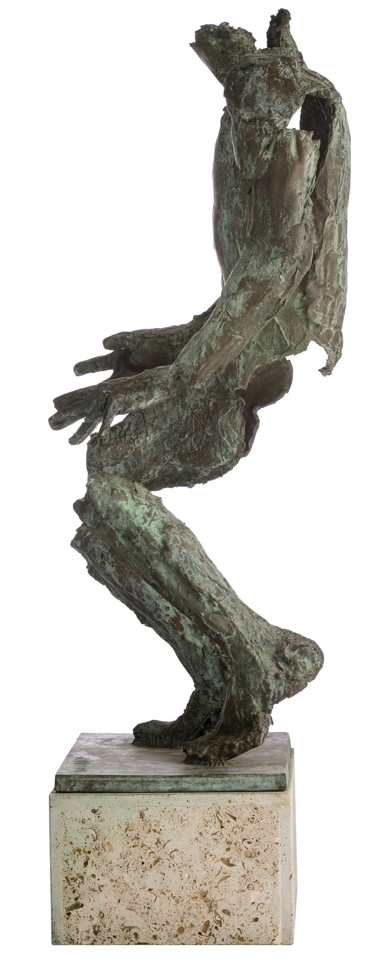 Desmarets J., 'Hurkende man', N° 1/1, patinated bronze on a concrete base, H 132 - 157 cm (without - - Bild 4 aus 9