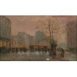 Gerard E., an impressionist view on the city nightlife, dated 1898 (?), oil on canvas, 40 x 68 cm