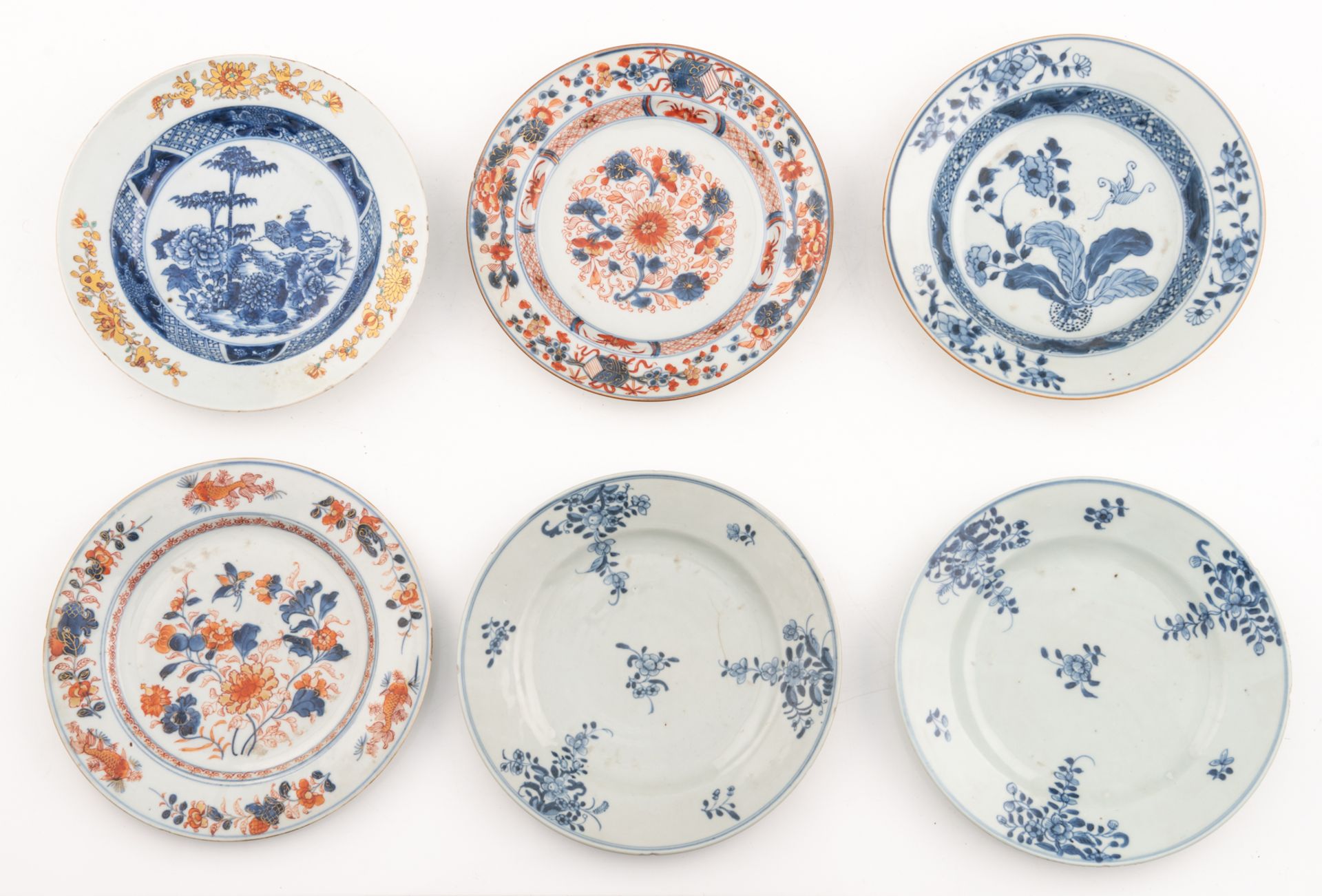 Three Chinese famille rose export porcelain bowls; added eleven ditto dishes in Imari, famille rose, - Image 2 of 7