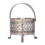 A Bruges (17)81 dated silver (bottle-basket) with swing bow handle, makers' mark Joseph Jacquemart (