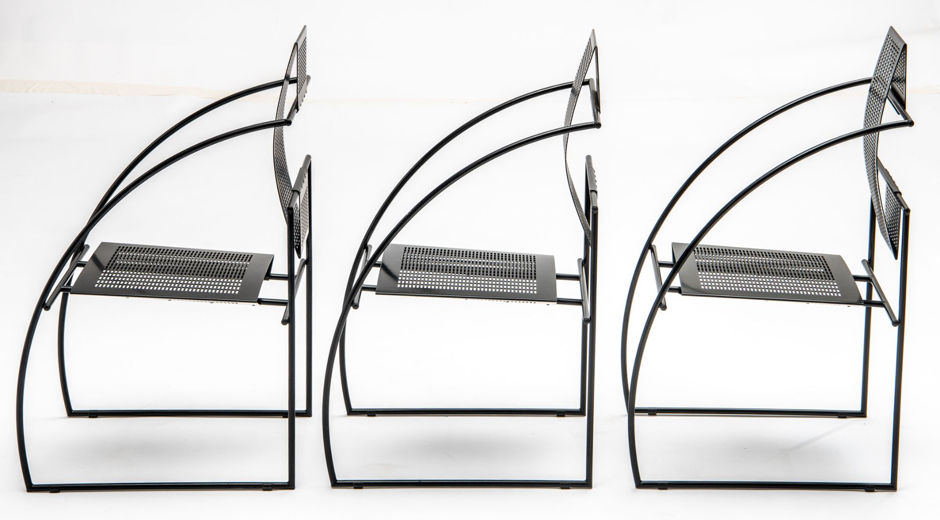 A set of six black lacquered Quinta chairs, design by Mario Botta for Alias, the 1980s, H 94 - W 45 - Bild 17 aus 22