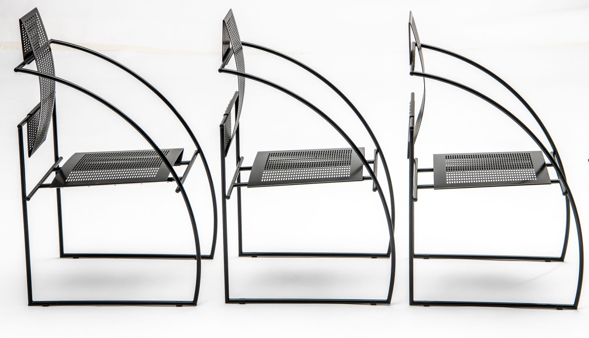 A set of six black lacquered Quinta chairs, design by Mario Botta for Alias, the 1980s, H 94 - W 45 - Bild 10 aus 22