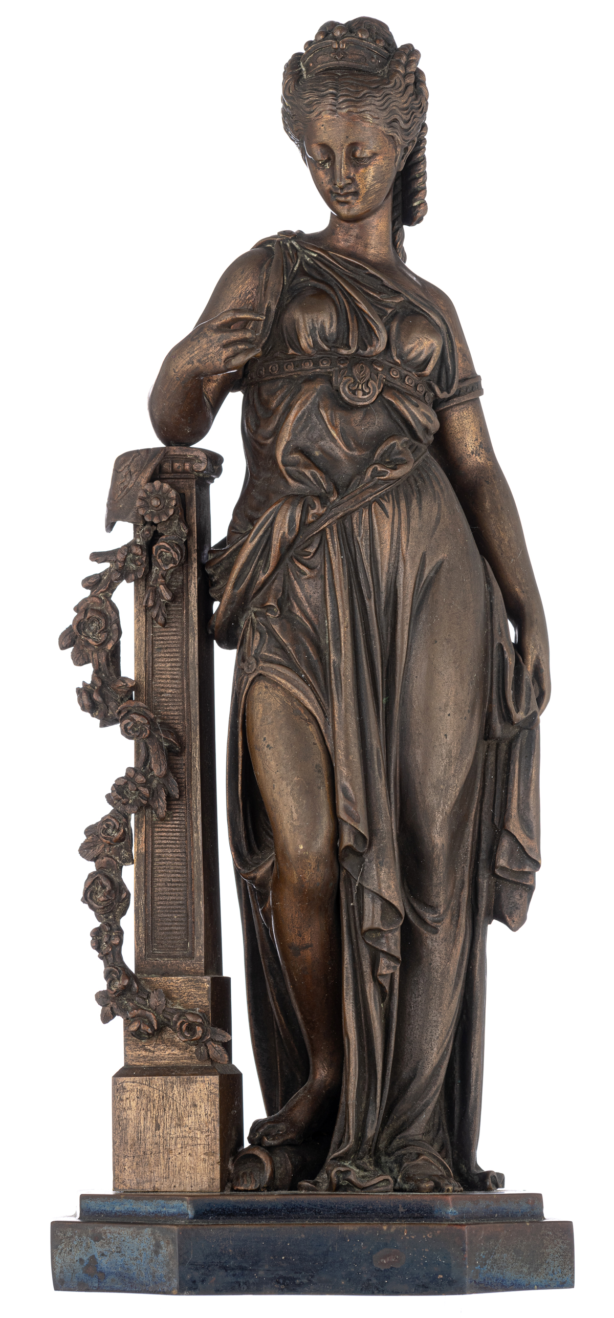 Trodoux H., Diana standing, patinated bronze, H 43 cm