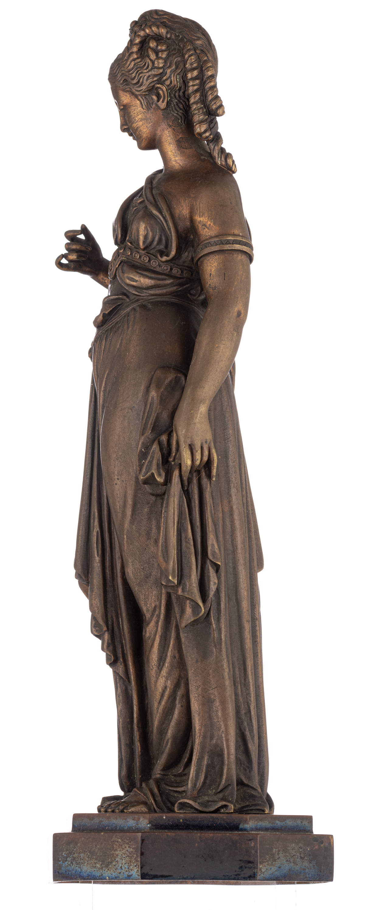 Trodoux H., Diana standing, patinated bronze, H 43 cm - Image 2 of 7