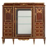 A very fine rosewood veneered Louis XIV display cabinet with fine ormolu bronze mounts and a Brèche