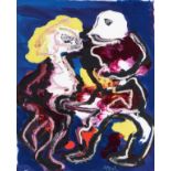 Appel K., 'Couple d'amour', dated 1987, acrylic paint and oil on canvas, 75 x 93 cm Is possibly subj