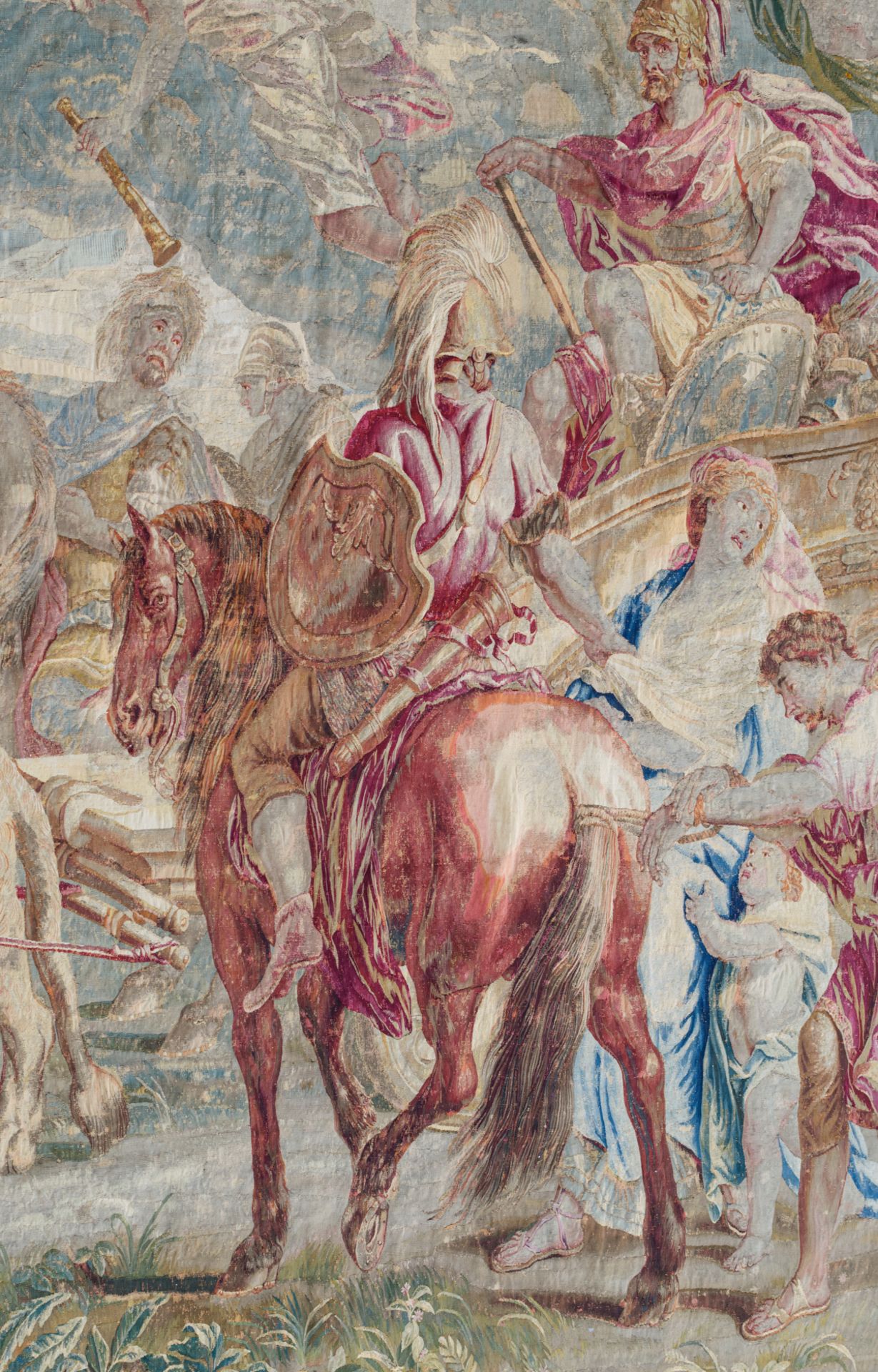 An important Brussels (Flemish) wall tapestry, depicting the glorification of Mars, an edition by or - Image 7 of 13