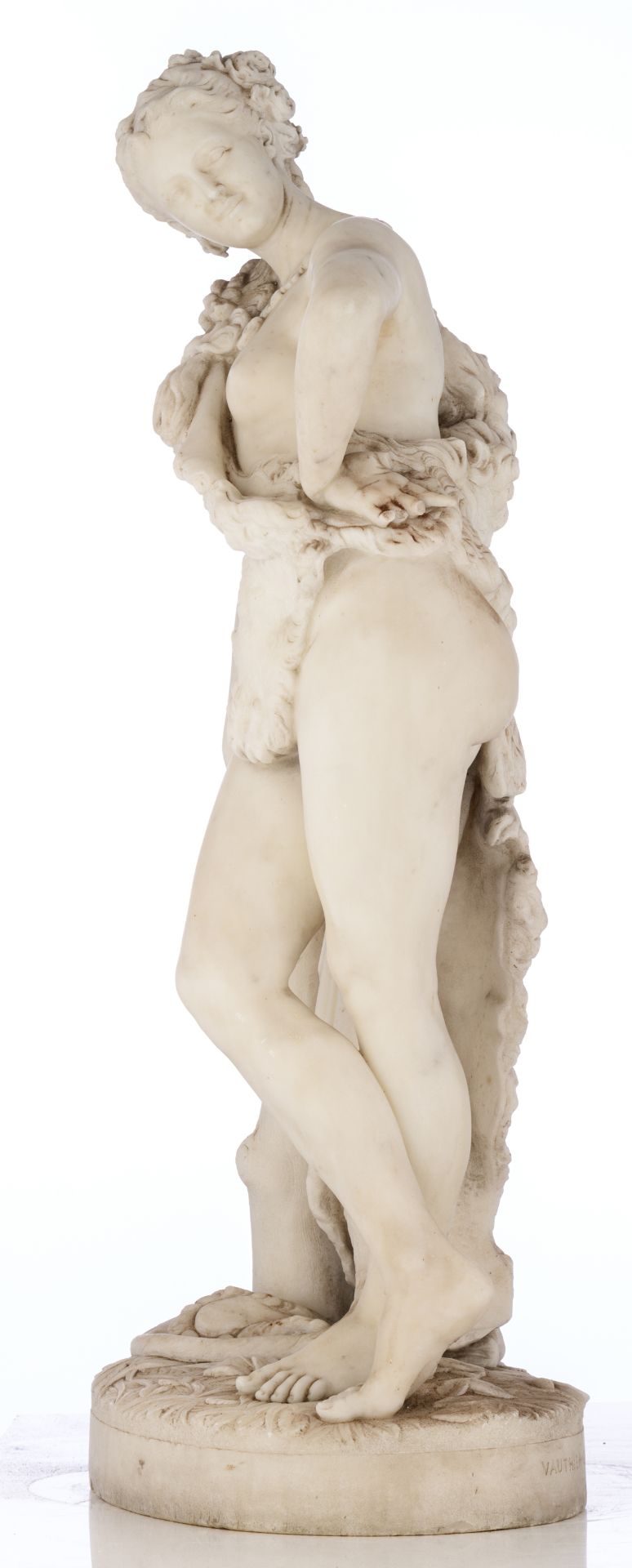Vauthier-Galle A., Deianeira, dated 1858, Carrara marble, H 92 cm - Image 2 of 6