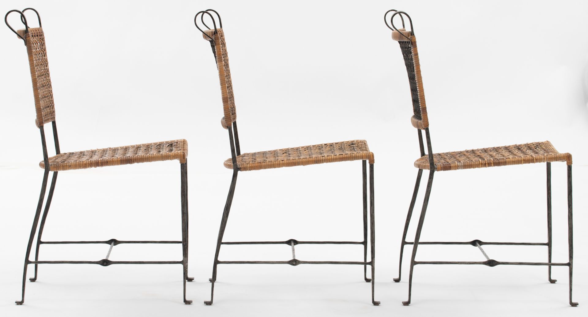 A set of six chairs by Ched Berenguer-Topacio, cast iron and rattan, H 91 - W 46 - D 55 cm - Bild 20 aus 22