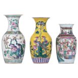 Two Chinese famille rose vases, one vase with an overall 'one hundred boys' decoration, the other va