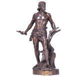 Boisseau E.A., 'Ense & Aratro', with a casting mark by the 'Société des bronzes de Paris', brown pat