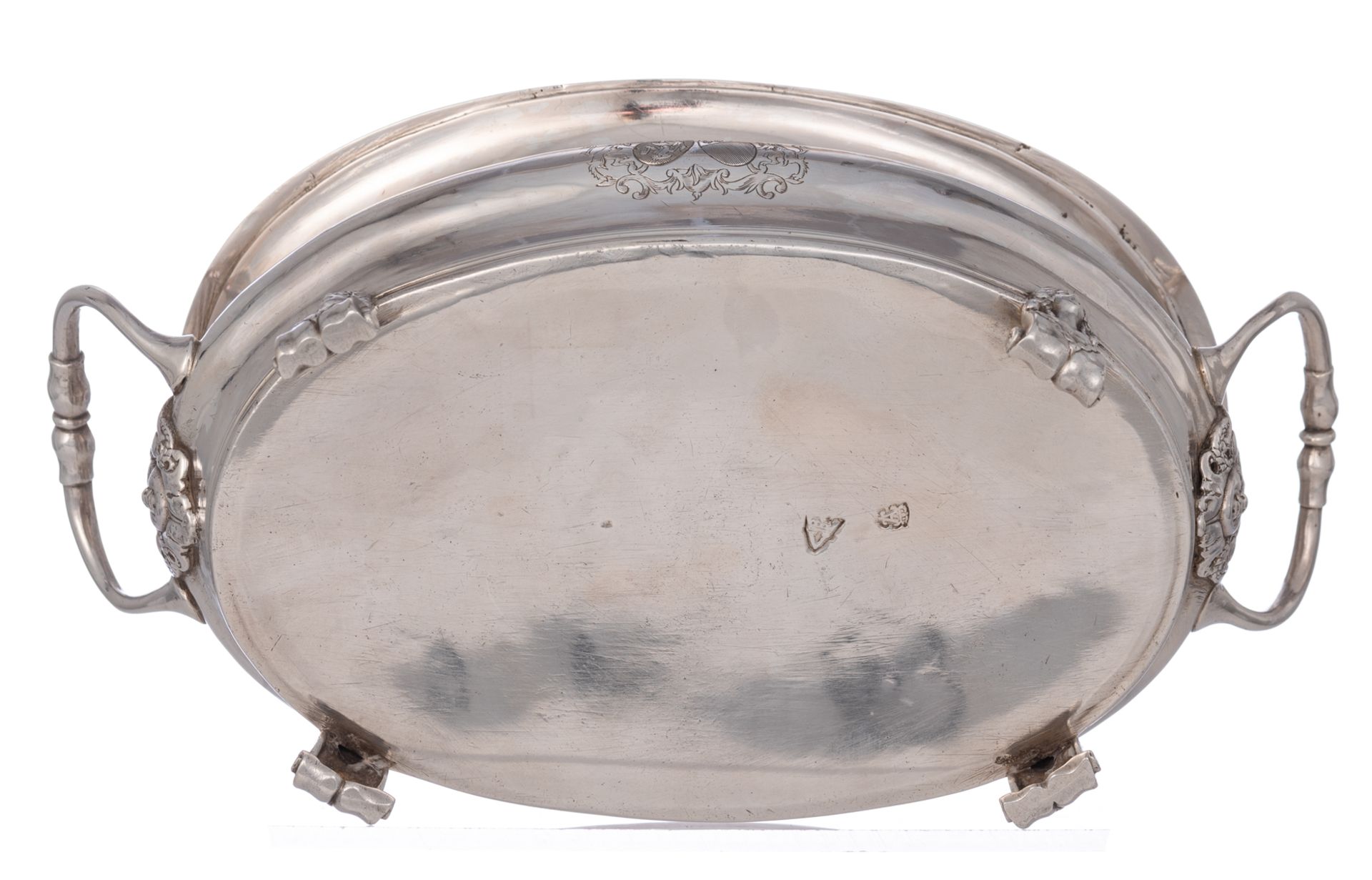 A mid-18thC French régence style silver basket (jardinière?), indefinite hallmarks (Paris?), French - Bild 8 aus 11