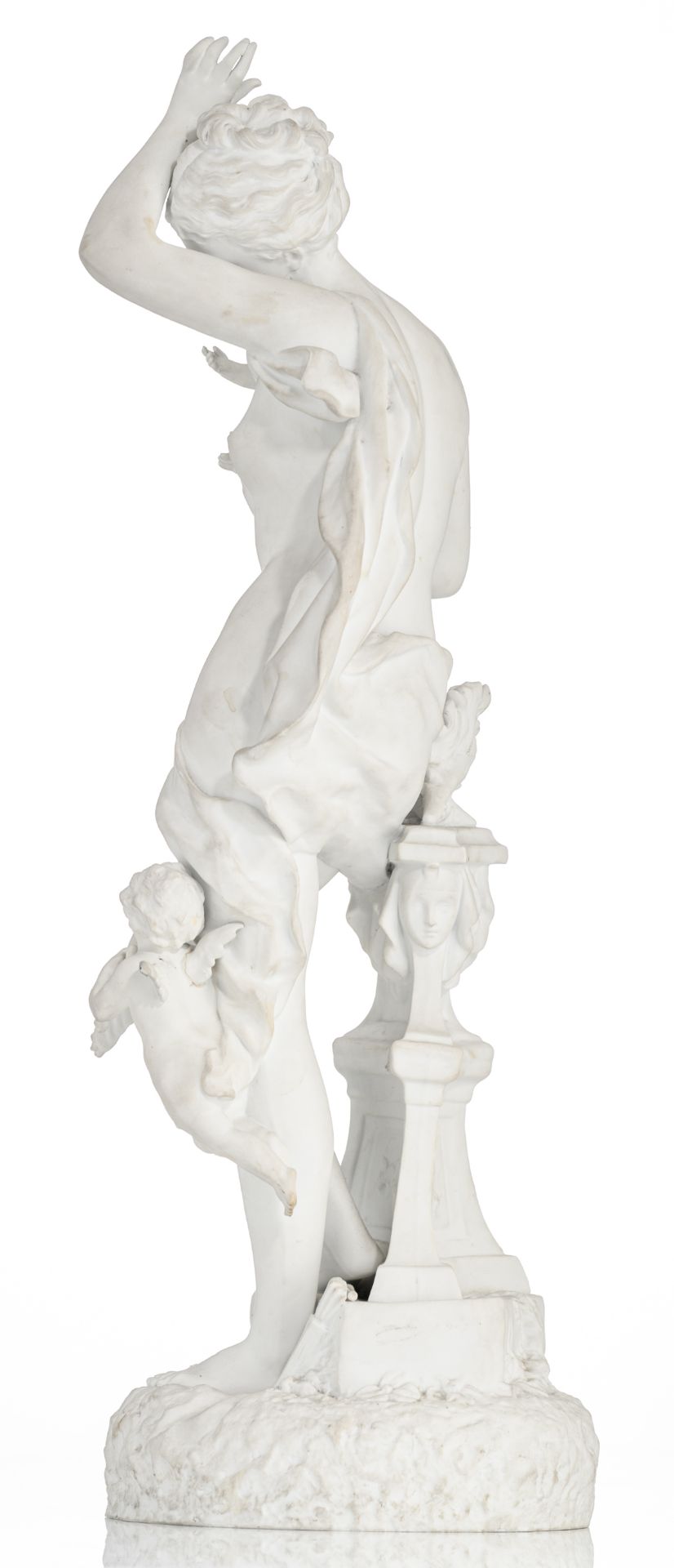 Rancoulet, Venus surrounded by amors, a biscuit sculpture, H 60 cm - Bild 2 aus 6