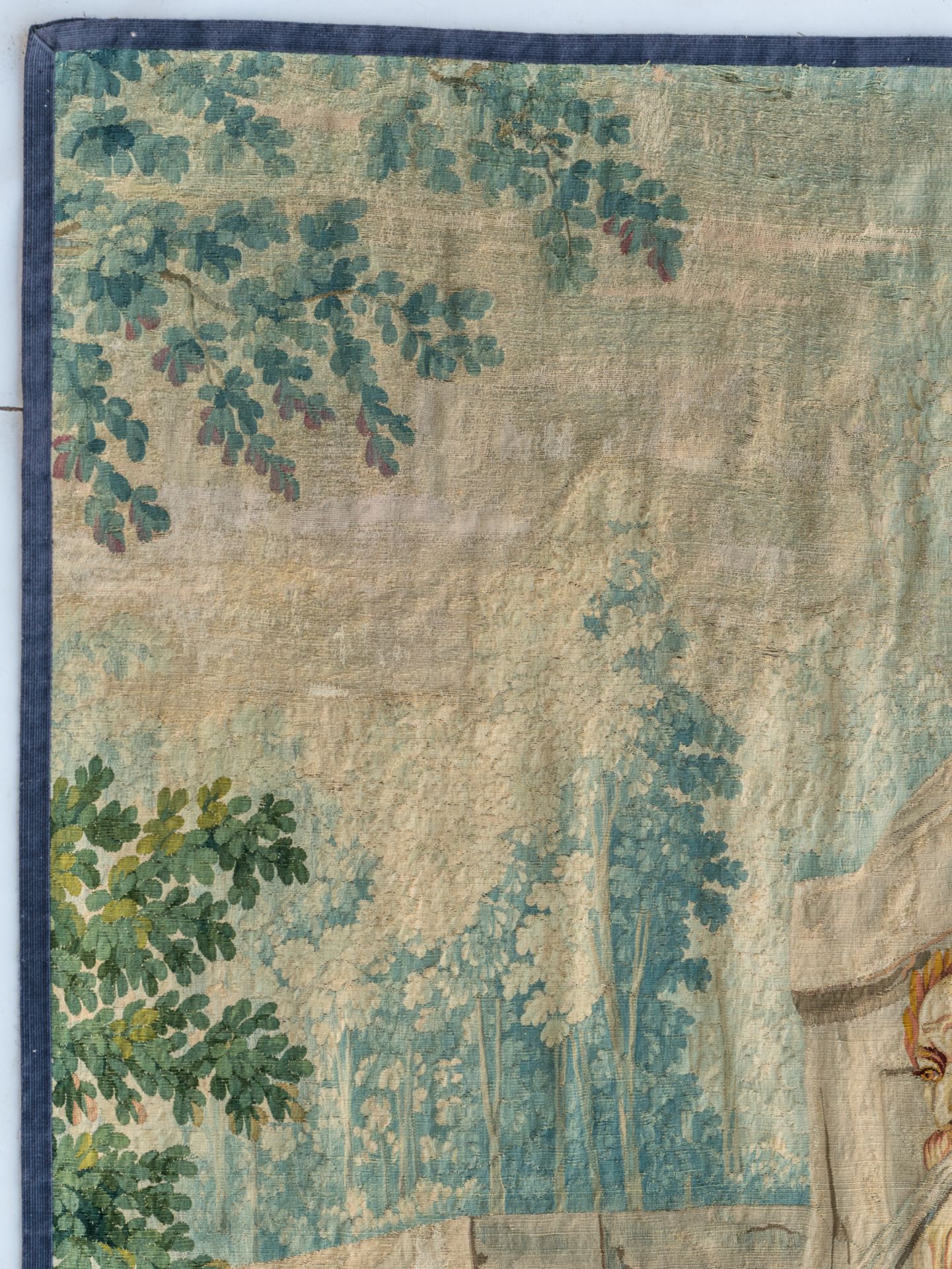 A fragment of a Beauvais wall tapestry, depicting a squirting fountain in an Italianate flower garde - Image 6 of 8