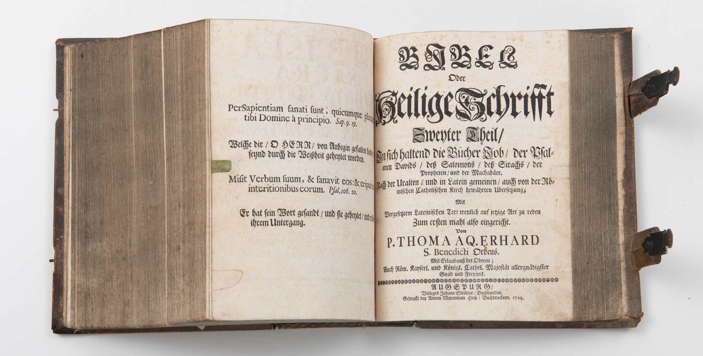 A rare bilingual Latin-German Catholic bible, based on the Ulenberg bible and the Vulgate text, 'Bib - Image 3 of 17